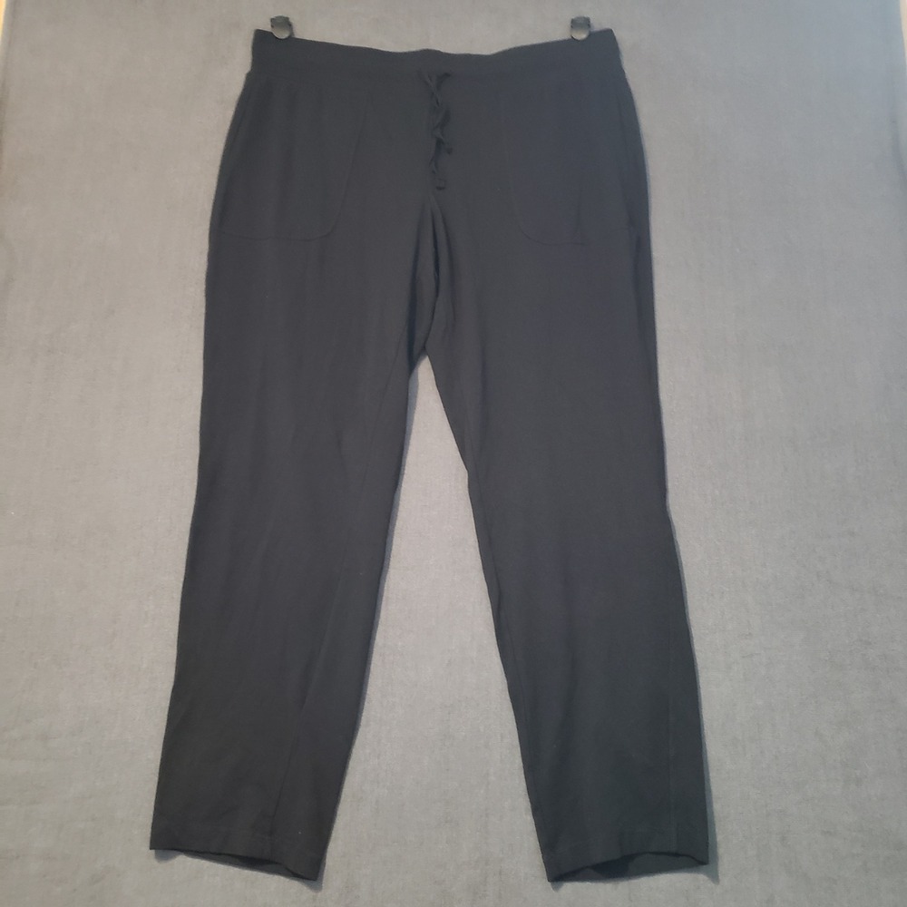 Athletic Works Lounge Pants Womens XL Black Soot Cotton Modal Drawstring Pocket